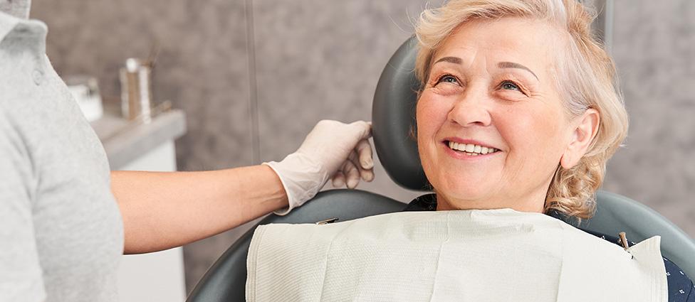 Woman in dental chair